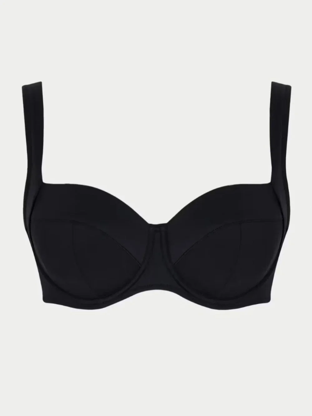 Panache Signature Olivia Underwire Balcony Bikini Top in Black- 36I